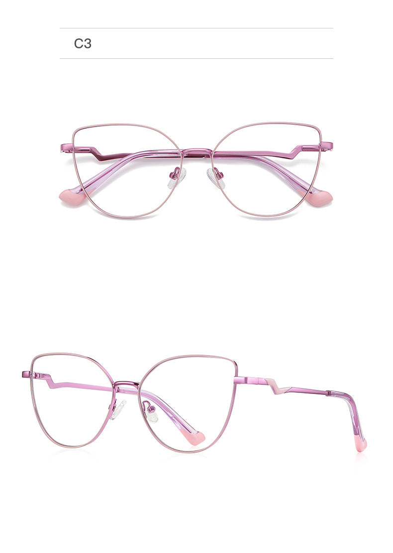 Hotony Unisex Full Rim Cat Eye Alloy Frame Eyeglasses 3043 Full Rim Hotony