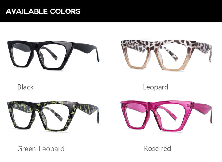 CCspace Women's Full Rim Oversized Square Cat Eye Resin Frame Eyeglasses 54133 Full Rim CCspace