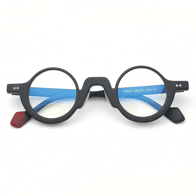CCspace Unisex Full Rim Round Acetate Eyeglasses 55305 Full Rim CCspace Black China
