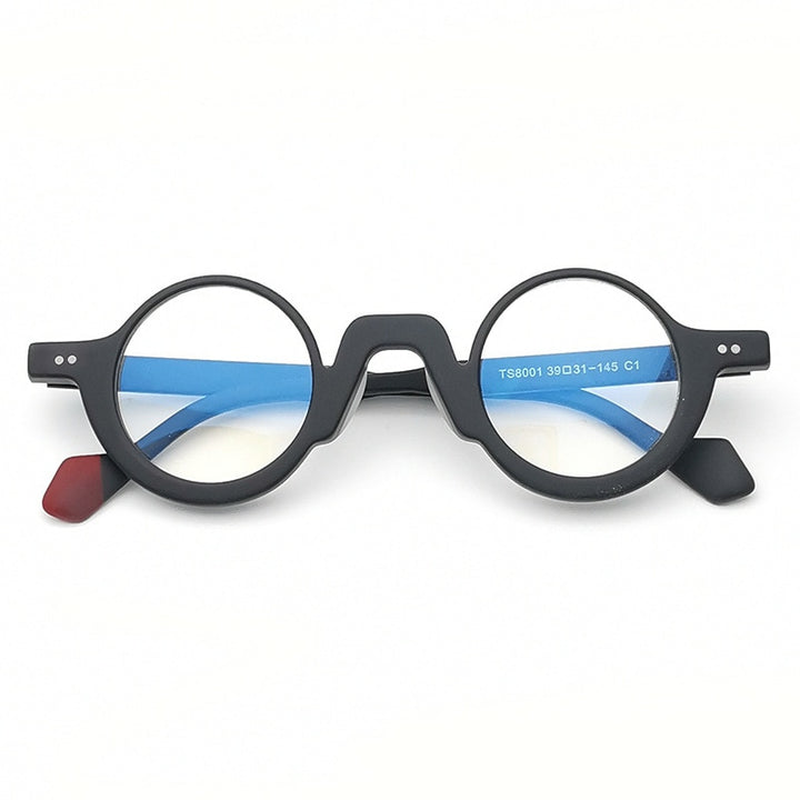 CCspace Unisex Full Rim Round Acetate Eyeglasses 55305 Full Rim CCspace Black China