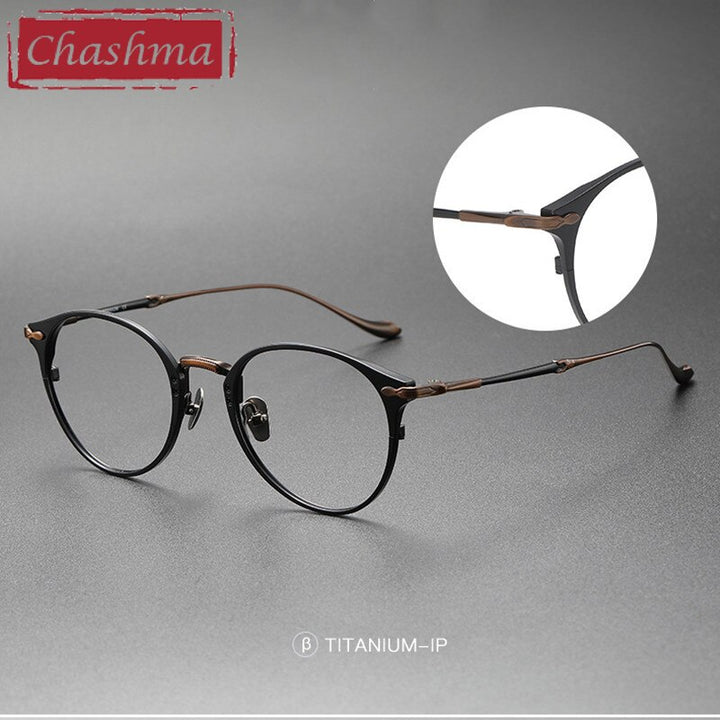Chashma Ottica Unisex Full Rim Round Titanium Eyeglasses 3112 Full Rim Chashma Ottica