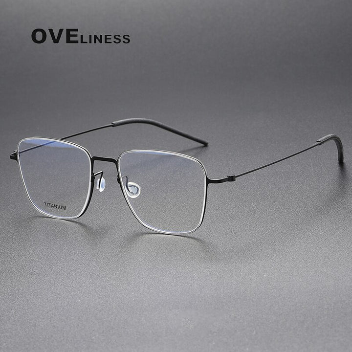Oveliness Unisex Full Rim Square Titanium Eyeglasses 5506 Full Rim Oveliness black