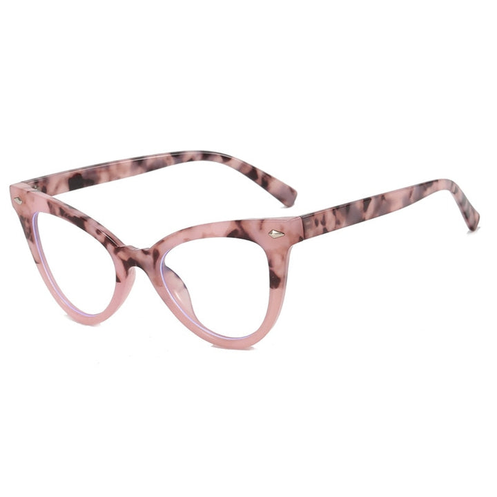 CCspace Women's Full Rim Square Cat Eye Acetate Eyeglasses 55584 Full Rim CCspace Pink China