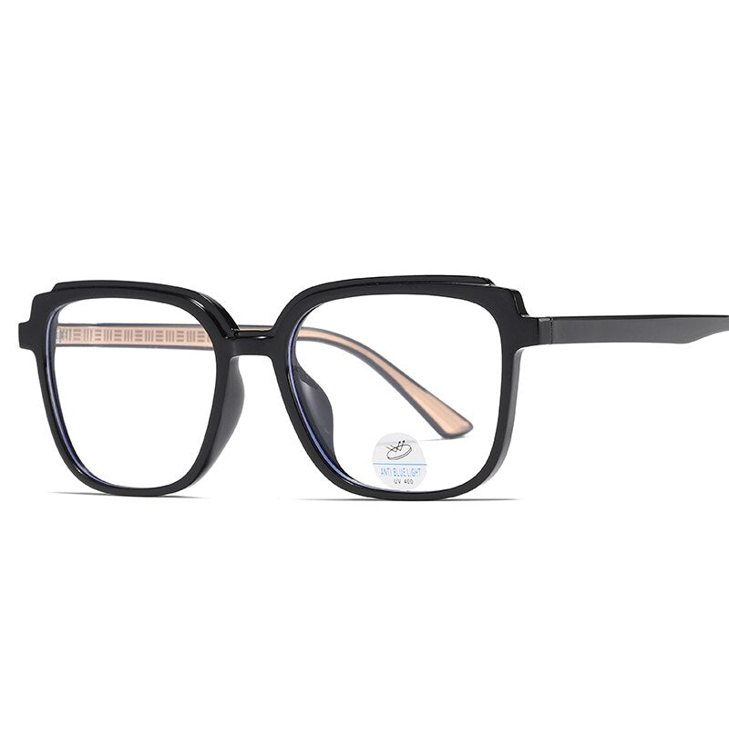 Reven Jate Unisex Full Rim Square Acetate Eyeglasses 81229 Full Rim Reven Jate black-golden