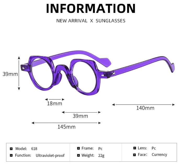CCspace Women's Full Rim Irregular Round Acetate Eyeglasses 55267 Full Rim CCspace