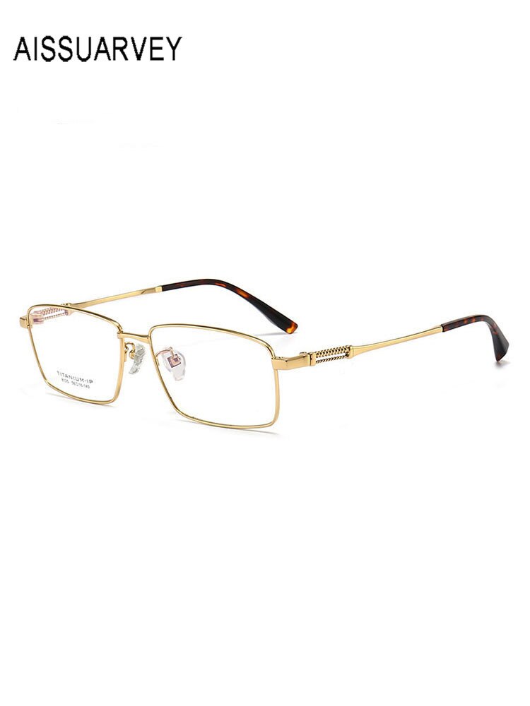 Aissuarvey Men's Full Rim Square Titanium Frame Eyeglasses 8125 Full Rim Aissuarvey Eyeglasses   