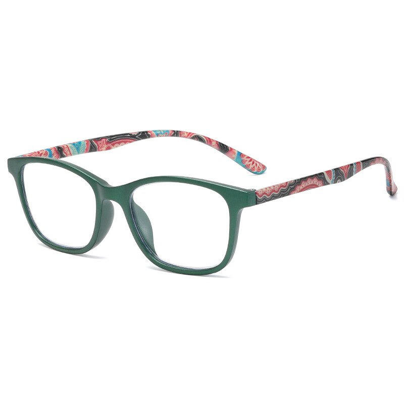 CCspace Women's Full Rim Square Acetate Hyperopic Reading Glasses 54559 Reading Glasses CCspace +100 Green