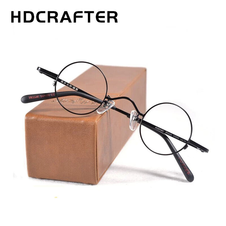 Hdcrafter Unisex Full Rim Round Titanium Alloy Eyeglasses Ft2219 Full Rim Hdcrafter Eyeglasses