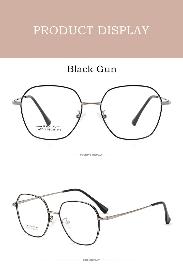 Yimaruili Unisex Full Rim Polygon Square Alloy Frame Eyeglasses AC011 Full Rim Yimaruili Eyeglasses