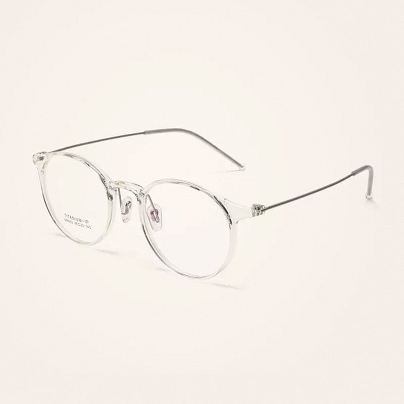 Yimaruili Unisex Full Rim Round Tr 90 Titanium Eyeglasses M8062 Full Rim Yimaruili Eyeglasses Transparent