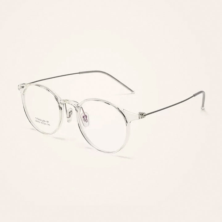 Yimaruili Unisex Full Rim Round Tr 90 Titanium Eyeglasses M8062 Full Rim Yimaruili Eyeglasses Transparent