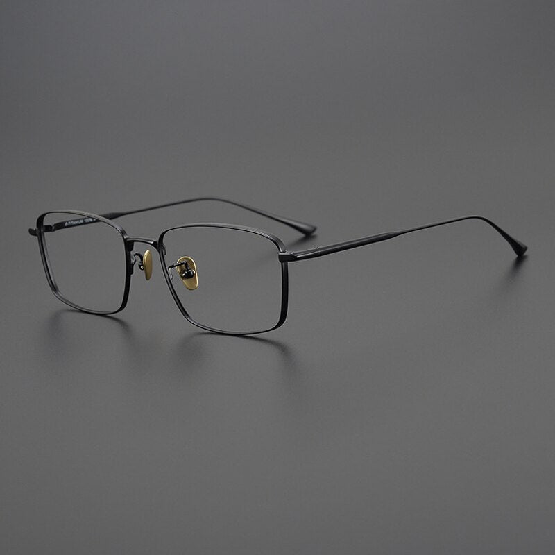 Gatenac Unisex Full Rim Square Titanium Eyeglasses Gxyj990 Full Rim Gatenac Black
