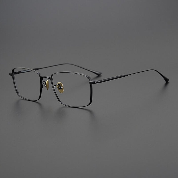 Gatenac Unisex Full Rim Square Titanium Eyeglasses Gxyj990 Full Rim Gatenac Black