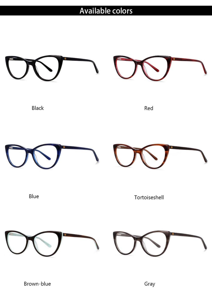 CCspace Women's Full Rim Cat Eye Acetate Frame Eyeglasses 54551 Full Rim CCspace