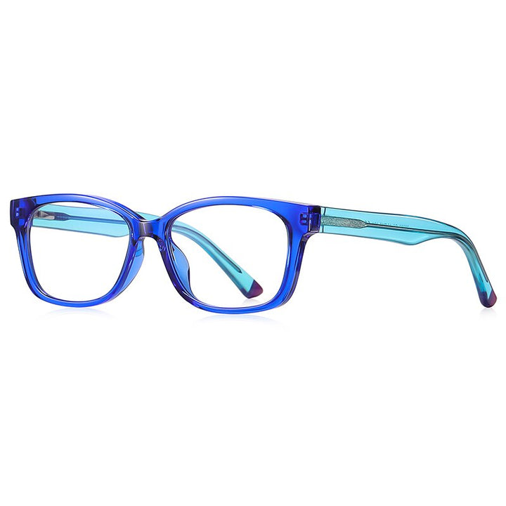 Zirosat Children's Unisex Full Rim Square Tr 90 + Cp Eyeglasses 20208 Full Rim Zirosat C6  