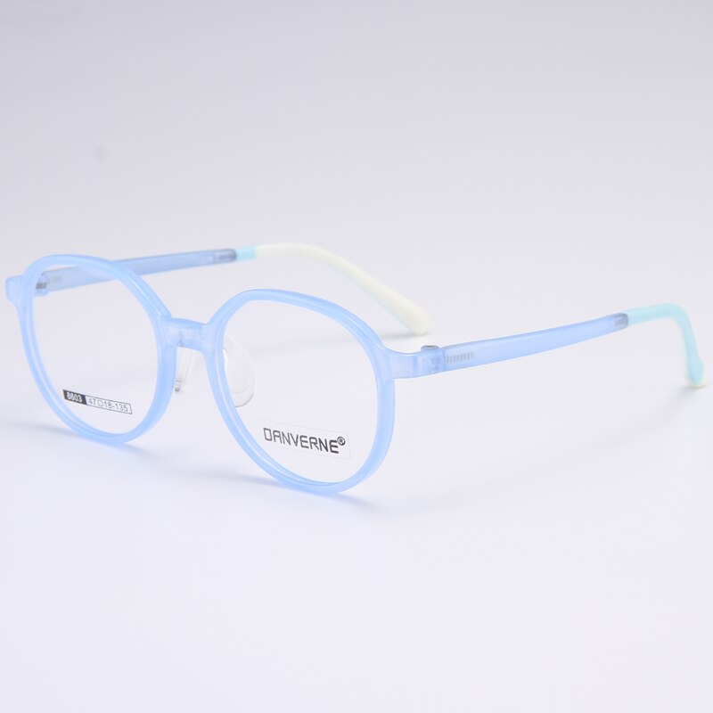 Gmei Unisex Children's Full Rim Round Silicone TR90 Eyeglasses 8603 Full Rim Gmei Optical Blue  