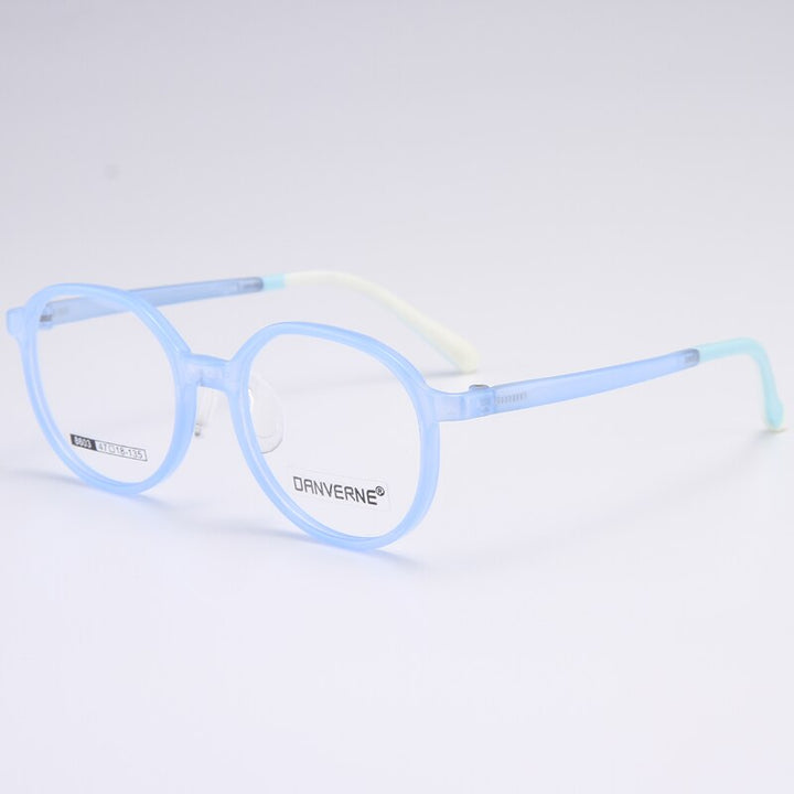 Gmei Unisex Children's Full Rim Round Silicone TR90 Eyeglasses 8603 Full Rim Gmei Optical Blue  