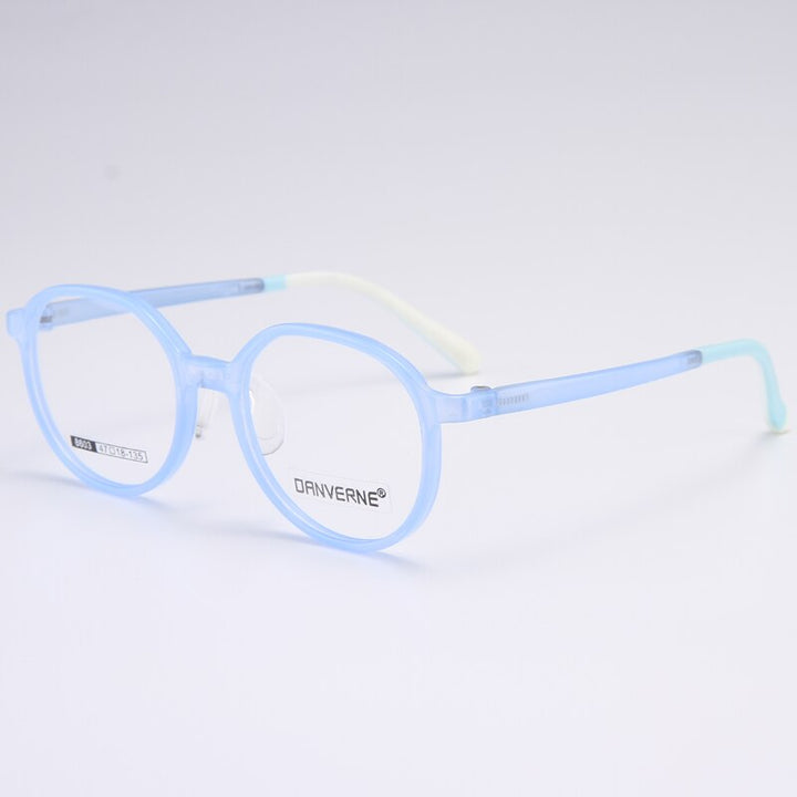 Gmei Unisex Children's Full Rim Round Silicone TR90 Eyeglasses 8603 Full Rim Gmei Optical Blue