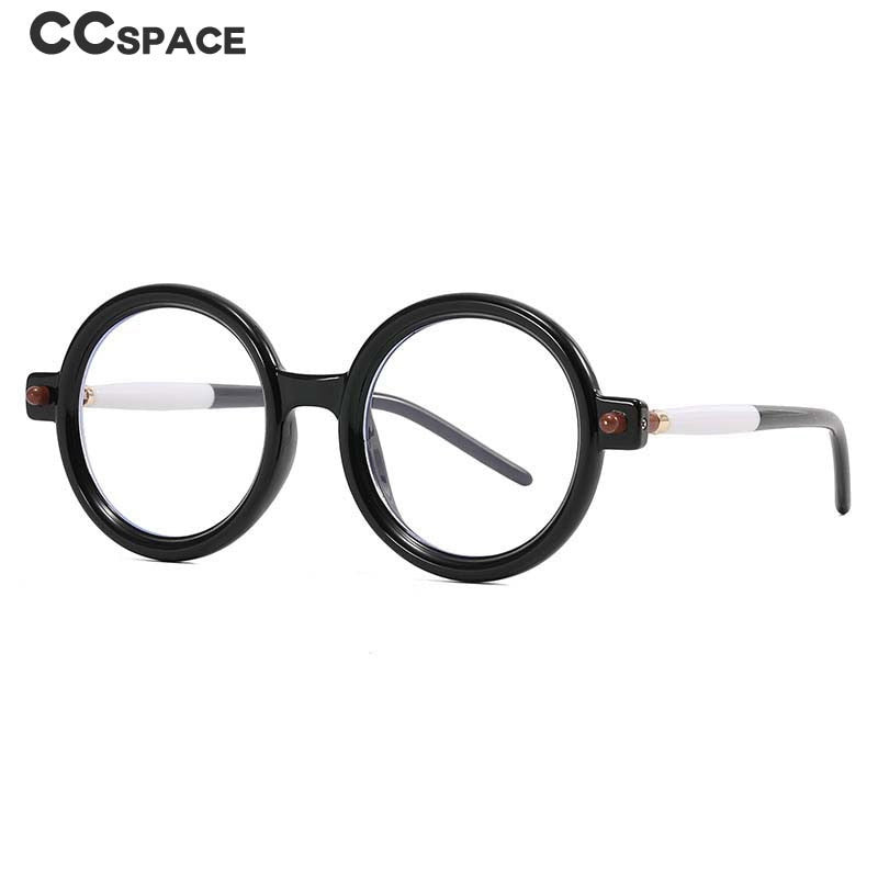 CCspace Unisex Full Rim Round Acetate Frame Eyeglasses 54567 Full Rim CCspace