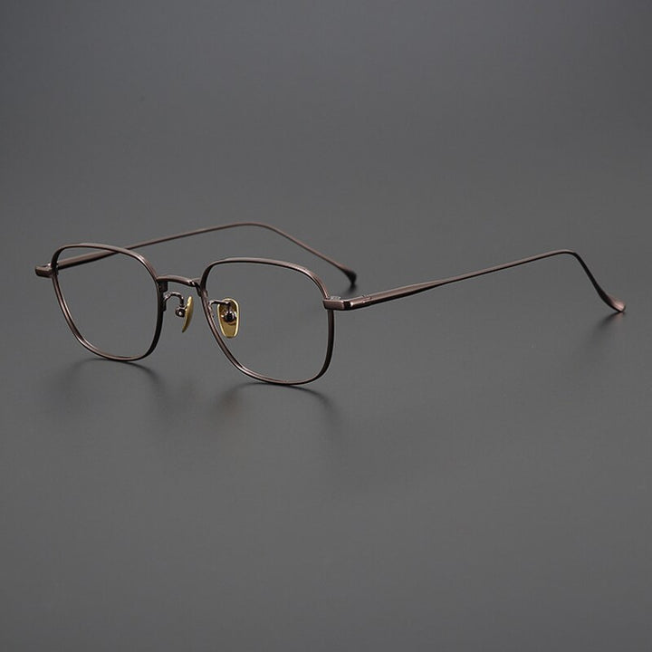 Gatenac Unisex Full Rim Square Titanium Eyeglasses Gxyj997 Full Rim Gatenac Coffee