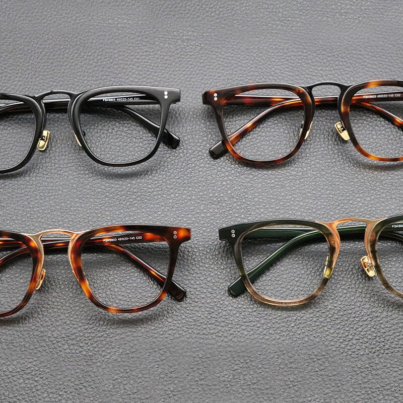 Gatenac Unisex Full Rim Oval Square Acetate Eyeglasses Gxyj843 Full Rim Gatenac