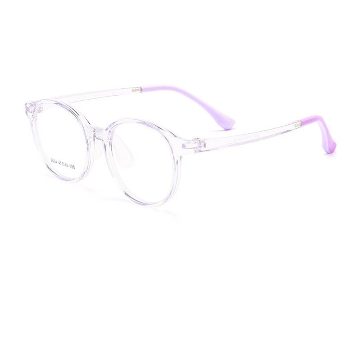 Yimaruili Children's Unisex Full Rim Tr 90 Round Eyeglasses 2604et Full Rim Yimaruili Eyeglasses Transparent Purple