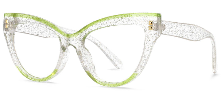 CCspace Women's Full Rim Big Cat Eye Acetate Eyeglasses S55337 Full Rim CCspace China TransparentC8