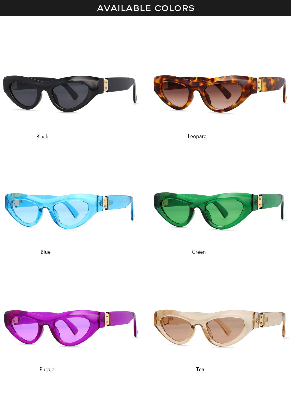 CCspace Women's Full Rim Cat Eye Resin Frame Sunglasses 54473 Sunglasses CCspace Sunglasses