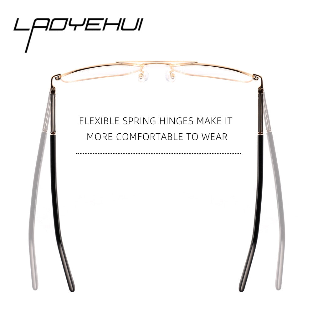 Laoyehui Men's Eyeglasses Square Alloy Reading Glasses 1801 Reading Glasses Laoyehui