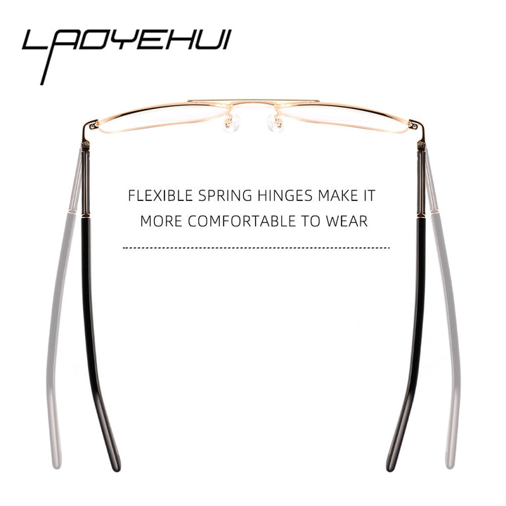 Laoyehui Men's Eyeglasses Square Alloy Reading Glasses 1801 Reading Glasses Laoyehui