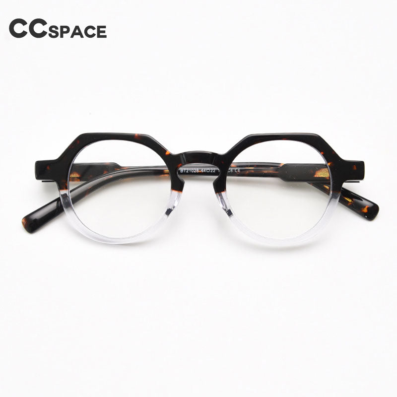 CCspace Unisex Full Rim Polygon Acetate Eyeglasses 55273 Full Rim CCspace