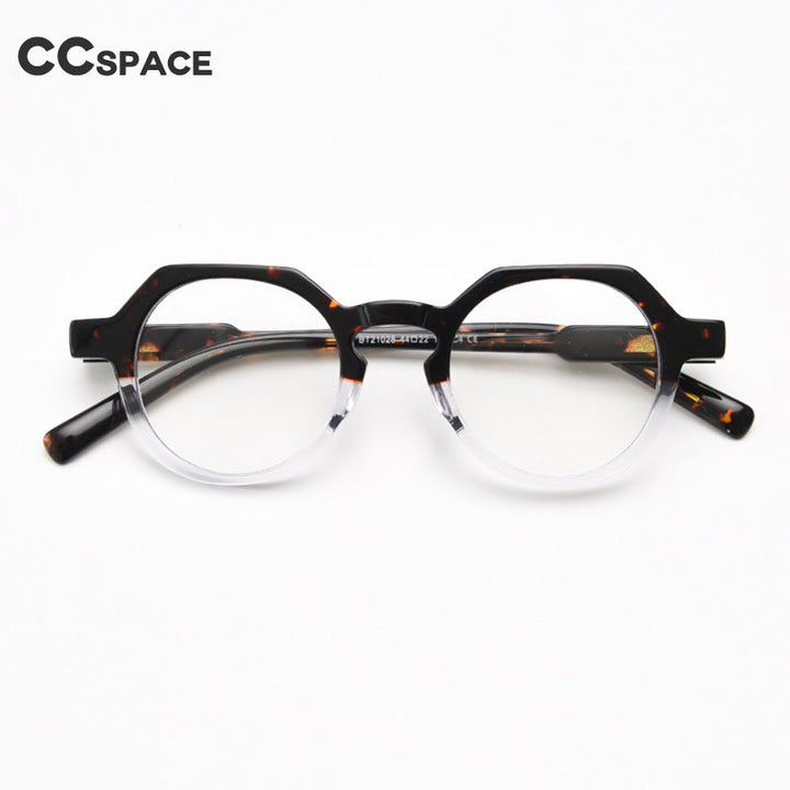 CCspace Unisex Full Rim Polygon Acetate Eyeglasses 55273 Full Rim CCspace
