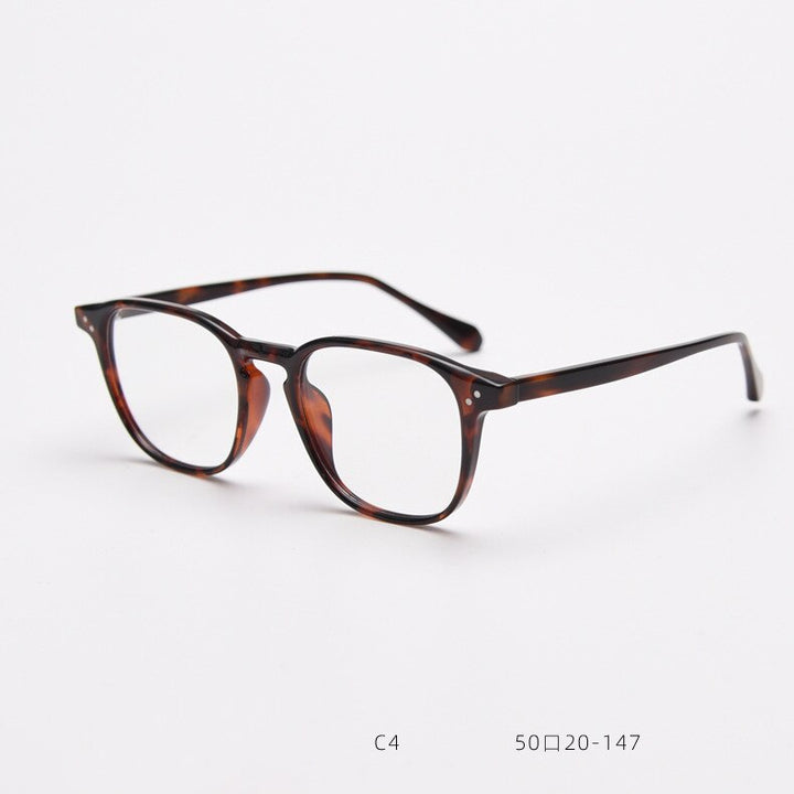 CCspace Unisex Full Rim Square Cat Eye Tr 90 Titanium Eyeglasses 55694 Full Rim CCspace Leopard China
