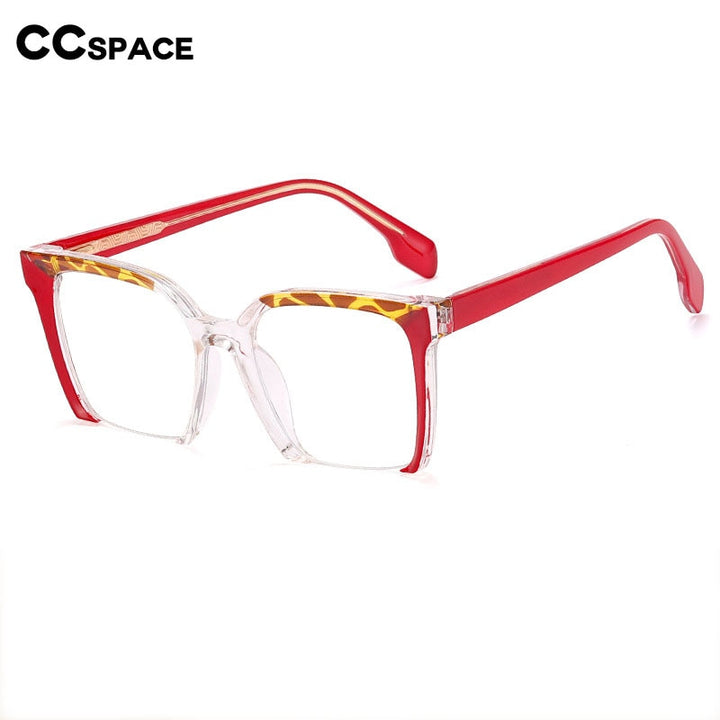 CCspace Women's Semi Rim Square Cat Eye Tr 90 Titanium Eyeglasses 55292 Semi Rim CCspace