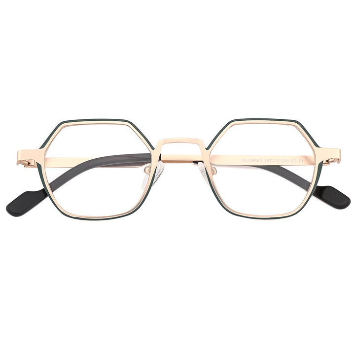 Laoyehui Unisex Full Rim Polygon Round Alloy Hyperopic Reading Glasses Anti Blue Light Glg8860 Reading Glasses Laoyehui