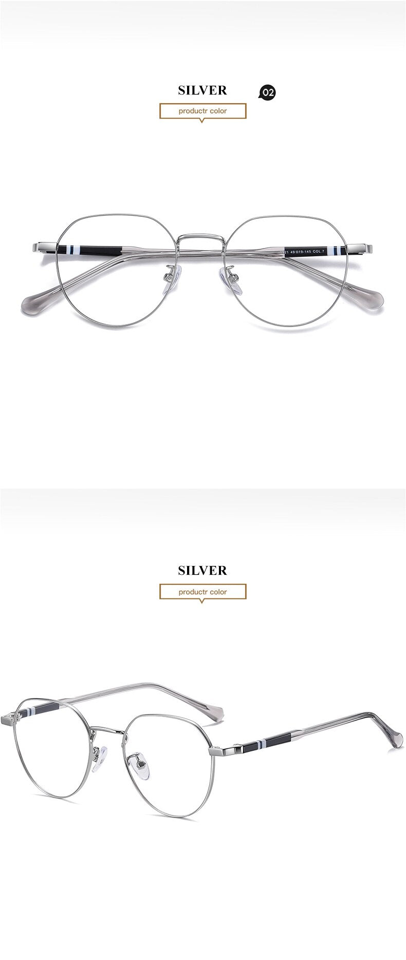 Chashma Unisex Full Rim Round Stainless Steel Frame Eyeglasses 1921 Full Rim Chashma
