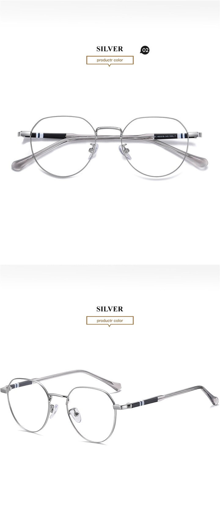Chashma Unisex Full Rim Round Stainless Steel Frame Eyeglasses 1921 Full Rim Chashma