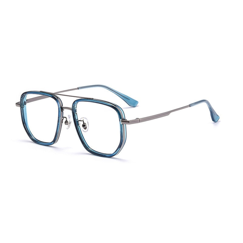 Hotochki Men's Full Rim Square Tr 90 Titanium Frame Eyeglasses 2217yj Full Rim Hotochki C1