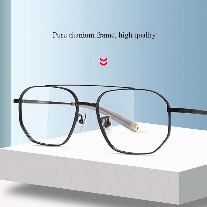 Bclear Unisex Full Rim Square Double Bridge Titanium Eyeglasses Bsf07518 Full Rim Bclear