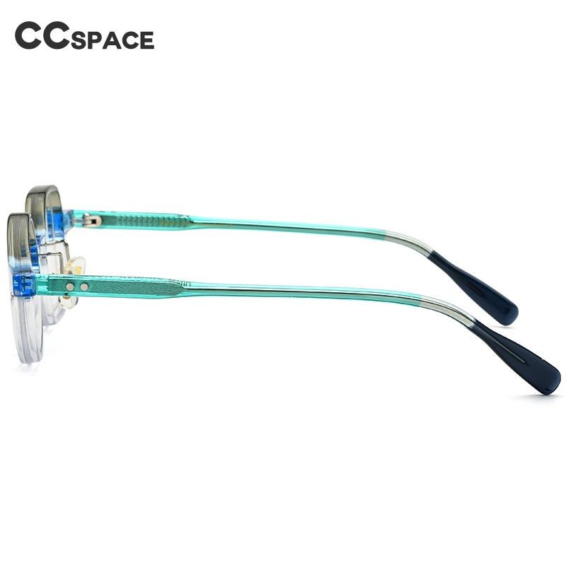 CCspace Unisex Full Rim Irregular Square Round Acetate Eyeglasses 53329 Full Rim CCspace