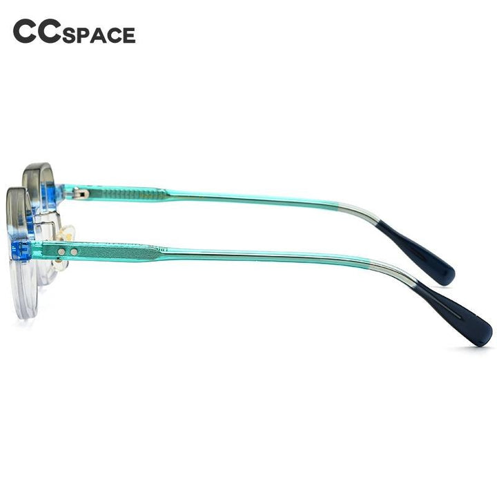 CCspace Unisex Full Rim Irregular Square Round Acetate Eyeglasses 53329 Full Rim CCspace