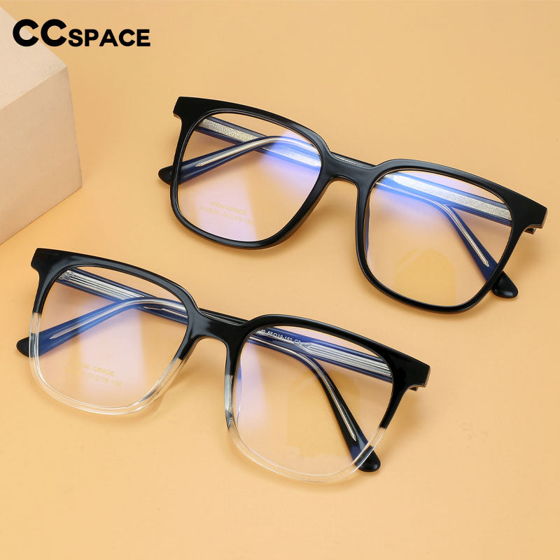 CCspace Unisex Full Rim Square Acetate Eyeglasses 55546 Full Rim CCspace