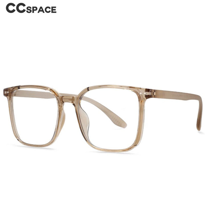 CCspace Unisex Full Rim Large Square Tr 90 Titanium Eyeglasses 53304 Full Rim CCspace