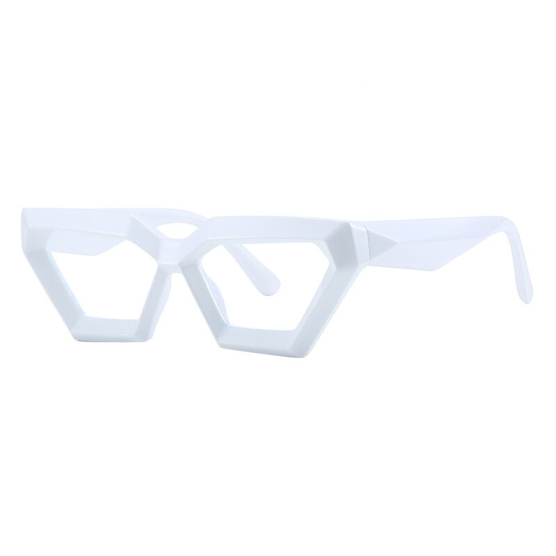 CCspace Women's Full Rim Oval Cat Eye Acetate Eyeglasses 55613 Full Rim CCspace White 55613