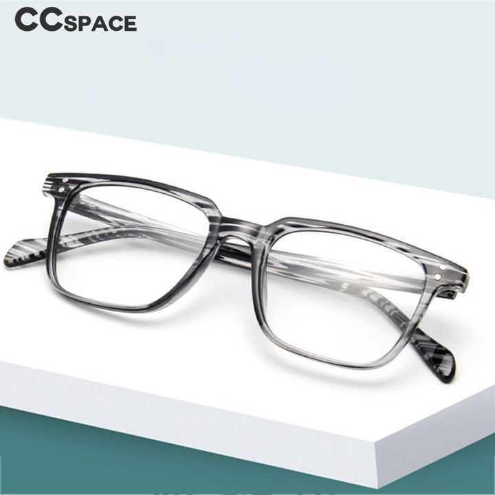CCspace Unisex Full Rim Square Acetate Eyeglasses 55436 Full Rim CCspace
