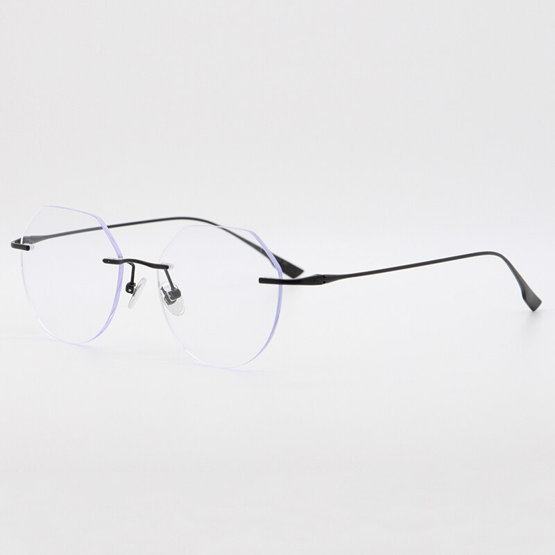 Bclear Unisex Rimless Square Titanium Frame Eyeglasses Myb1135 Rimless Bclear