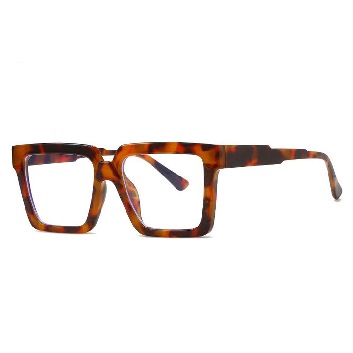 CCspace Unisex Full Rim Square Tr 90 Eyeglasses 55830 Full Rim CCspace LeopardClear China