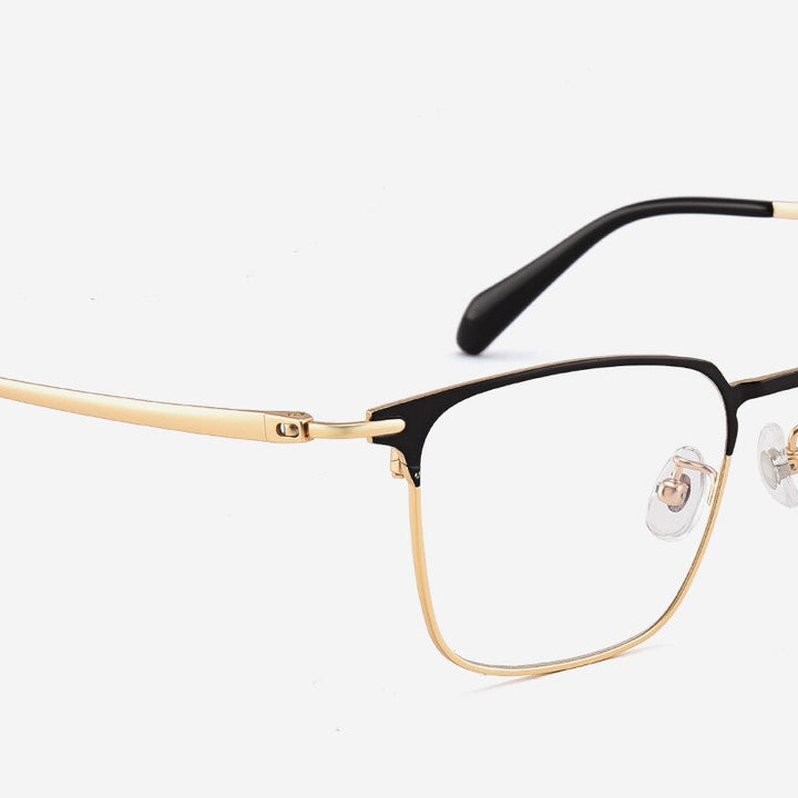 Bclear Unisex Full Rim Square Titanium Acetate Eyeglasses Lb1104 Full Rim Bclear