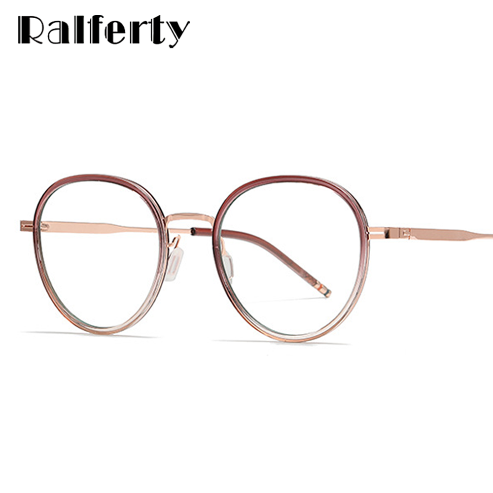 Ralferty Unisex Full Rim Round Acetate Alloy Eyeglasses D819 Full Rim Ralferty