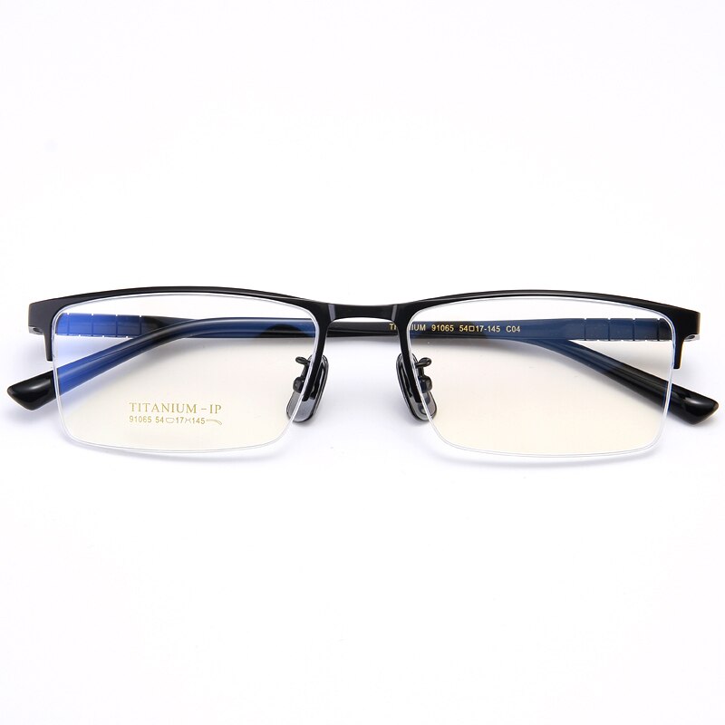 Bclear Men's Semi Rim Square Titanium Eyeglasses My91065 Semi Rim Bclear